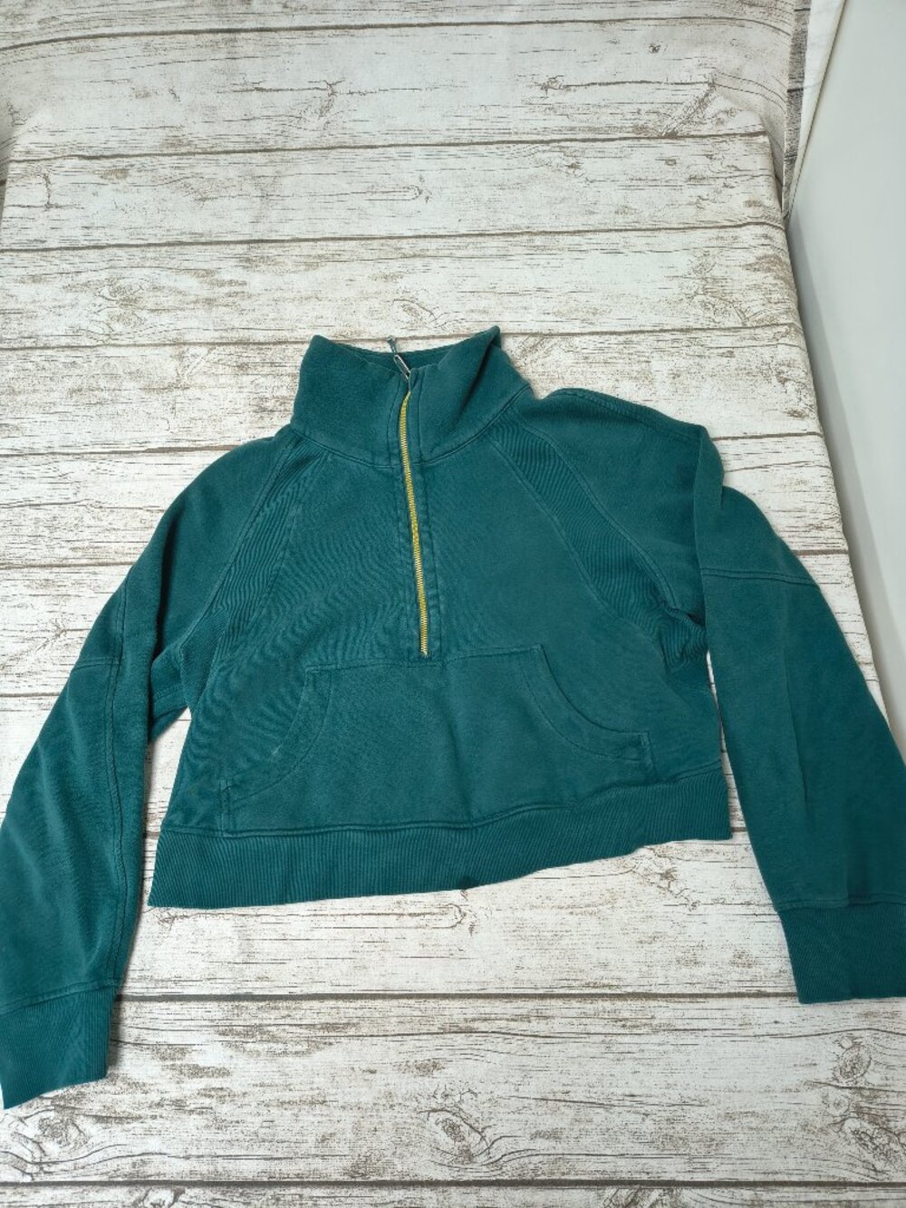 Lululemon Teal Green Half Zip Funnel Neck Oversize Scuba Size M/L